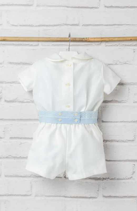 Traje de niño de Bautizo con fajin celeste Traje de niño de Bautizo con fajin celeste