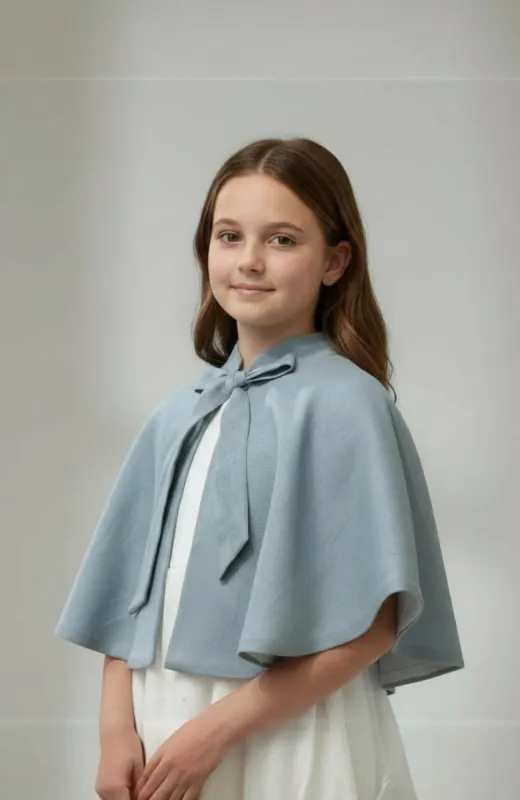 Capa niña lino ceremonia azul Berlanga