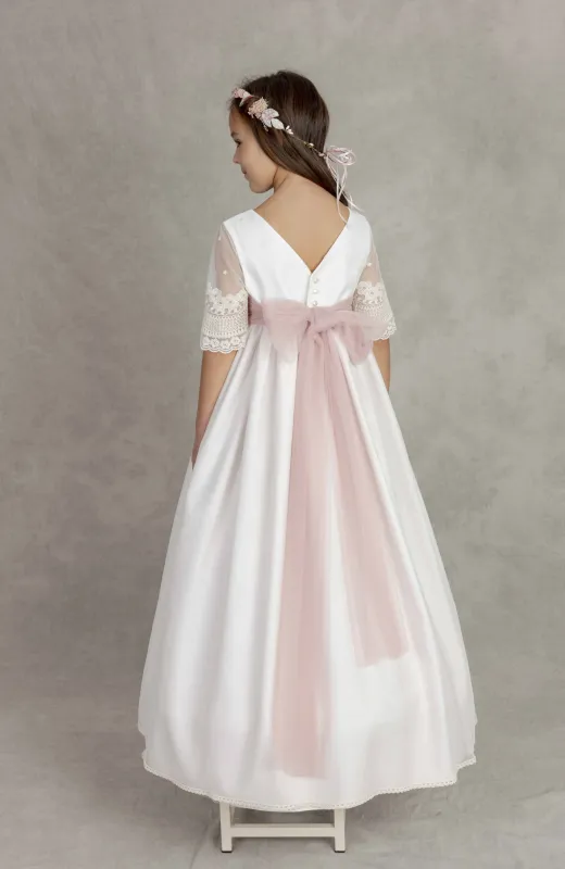 Vestido Comunión rosa Dalia