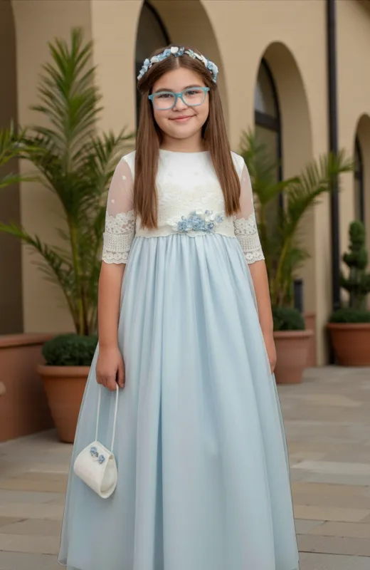 Vestido Comunión azul Dalia