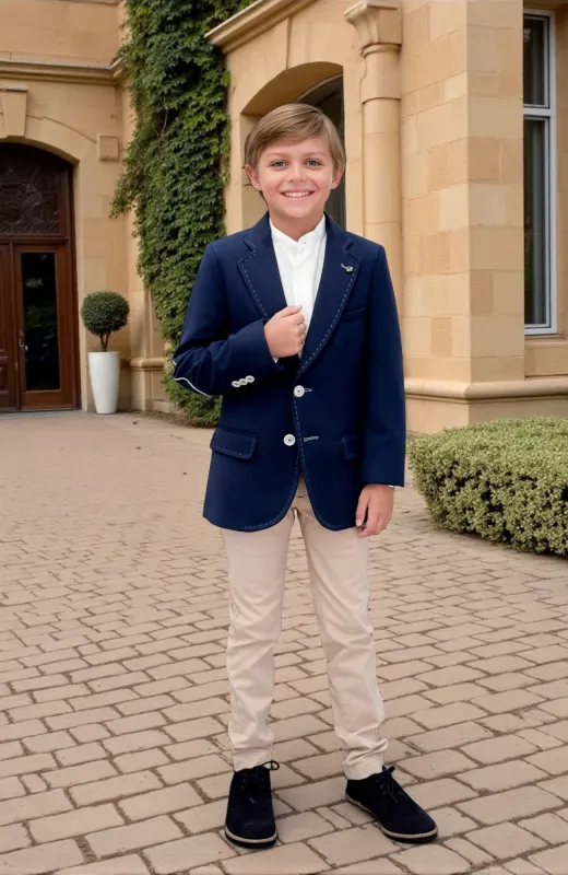 Chaqueta americana niño ceremonia marino Carlo