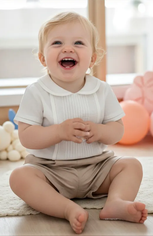 Traje Bautizo niño elegante  tostado  Daniel