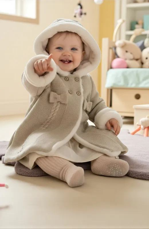 Abrigo bebé lanita con capucha Tron Abrigo bebé lanita con capucha Tron