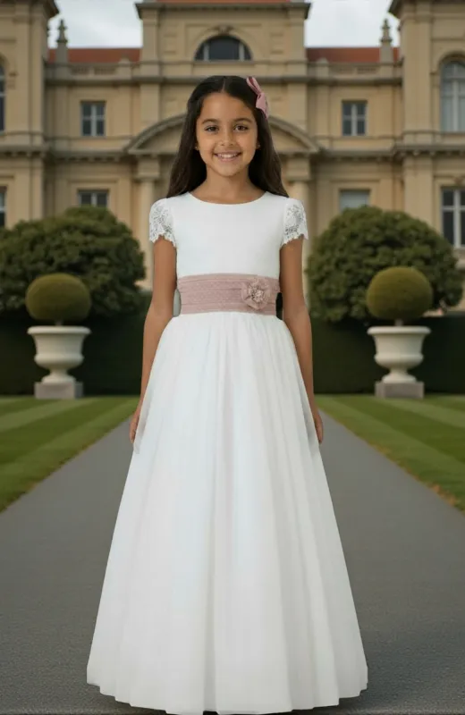 Vestido niña Comunión rosa