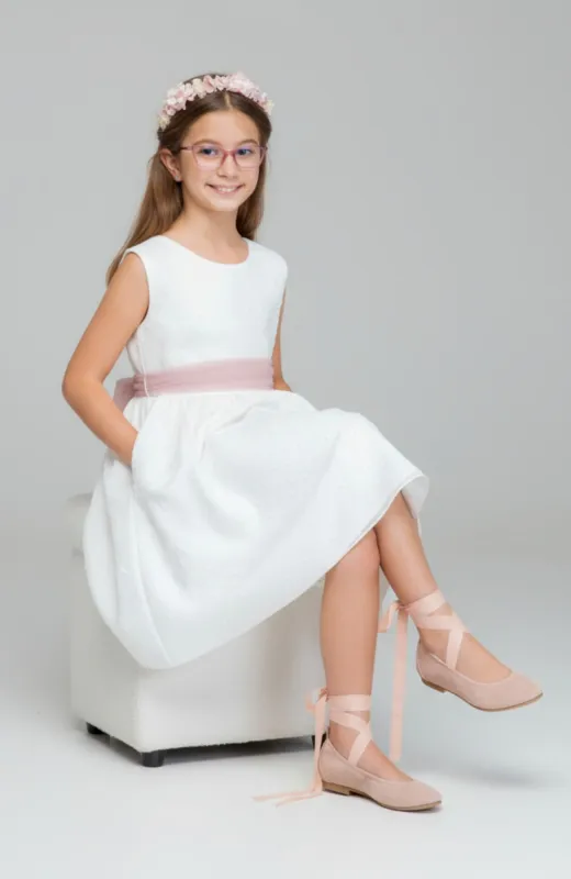 Zapatos niña vestir tipo bailarina color rosa Torrevieja