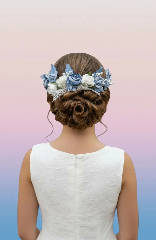 Corona niña Comunión azul Codorniz