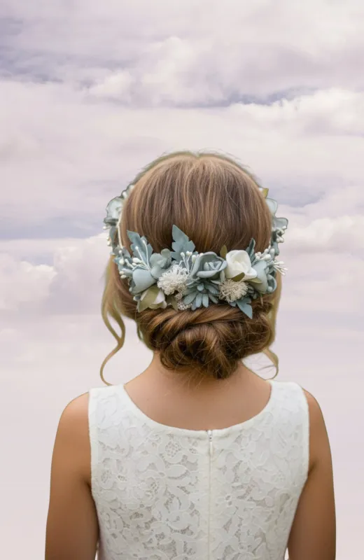 Corona niña ceremonia verde Zoysan