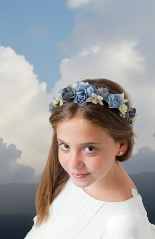 Corona niña Ceremonia azul