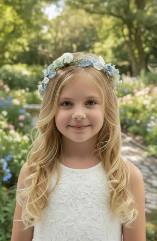 Corona niña Comunión Cristales verdes Lilus