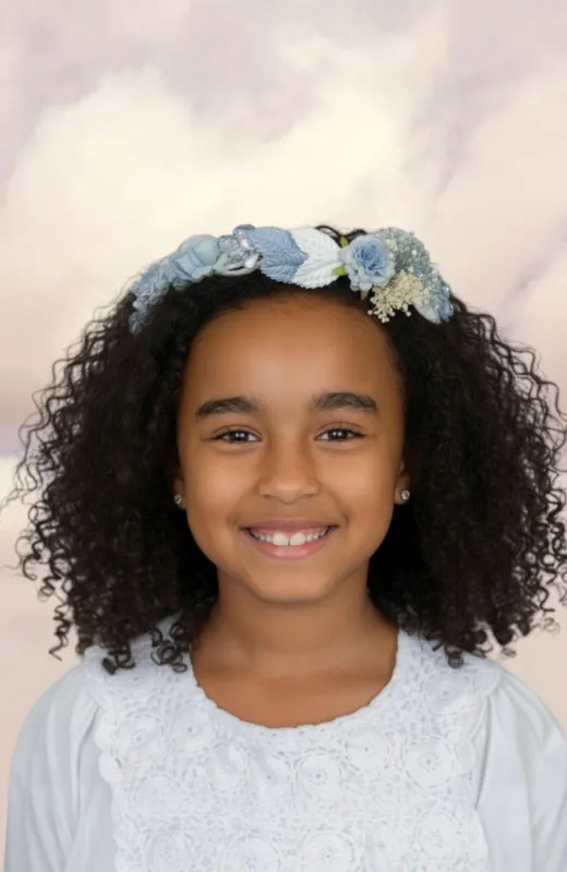 Corona niña Comunión azul Faisán