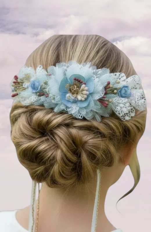 Corona niña Comunión turquesa