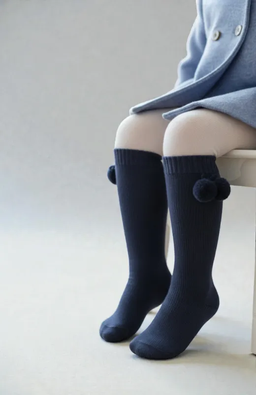 Calcetin alto pompom marino Condor
