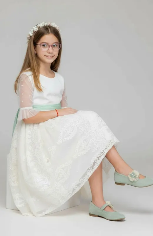 Zapatos de Comunión para niña verdes Manuela