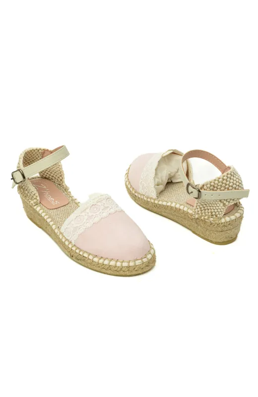 Esparteña niña lisa Zoysan rosa