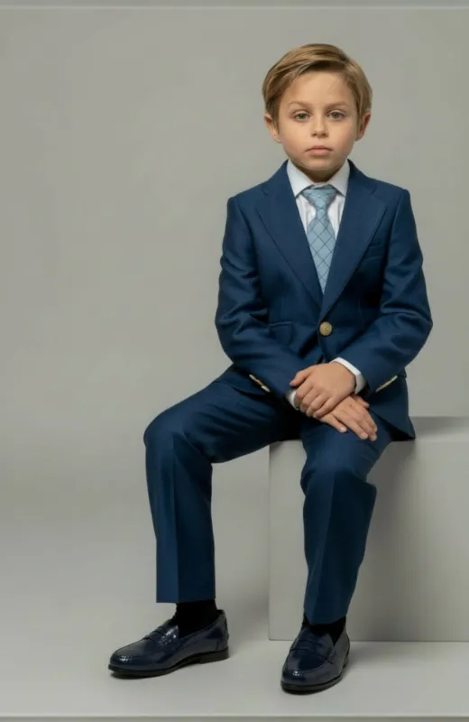 Zapato niño castellano azul