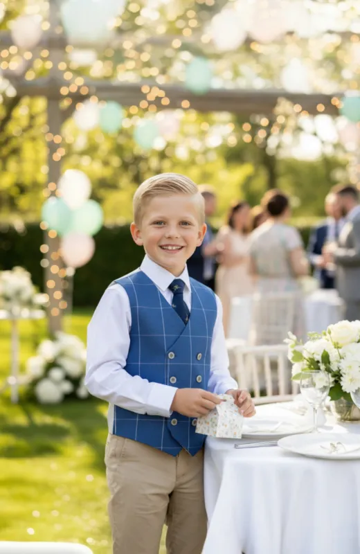 Chaleco niño cruzado cuadros
