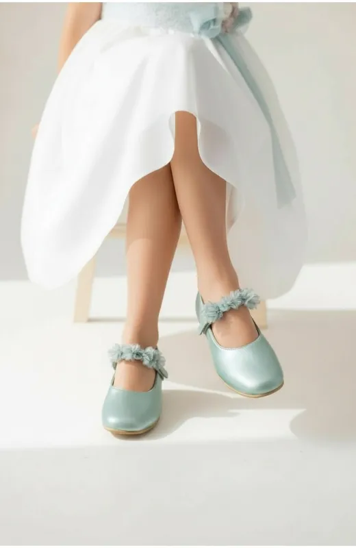 Zapato niña Comunión verde