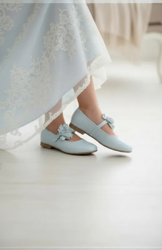 zapatos niña comunion celestes