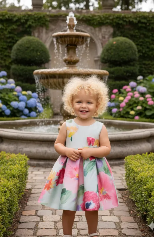 Vestido de niña de ceremonia estampado Abel&amp;Lula