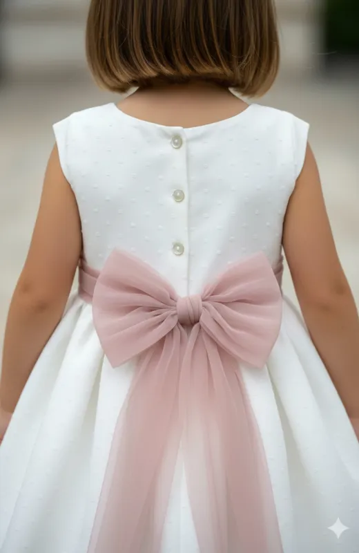 Vestido niña ceremonia Elsa fajin rosa