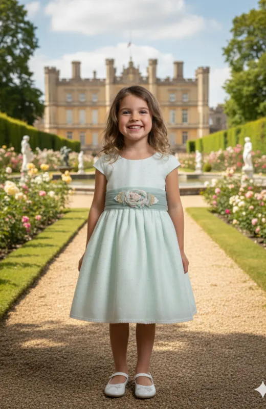 Vestido niña ceremonia Elsa verde