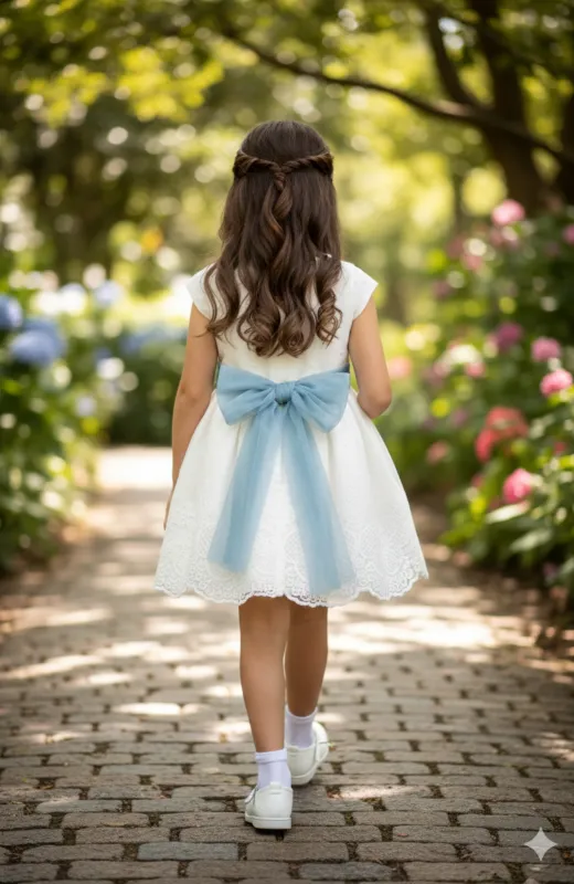 Vestido niña Ceremonia azul Inés