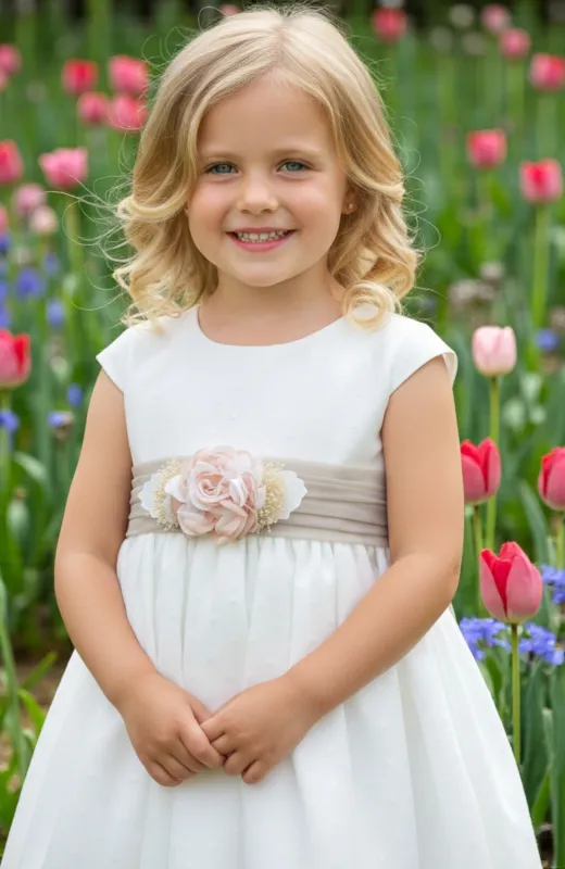 Mercecitas niña terciopelo camel Piris