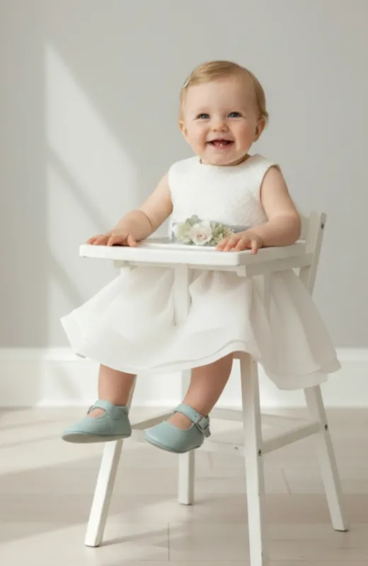 zapatito bebe verde tipo MERCEDITAS