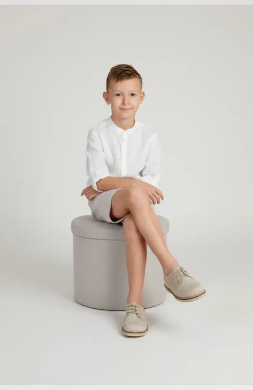 Zapatos de niño de ceremonia tostado LINO