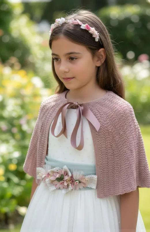 Capa niña ceremonia rosa Zaragoza