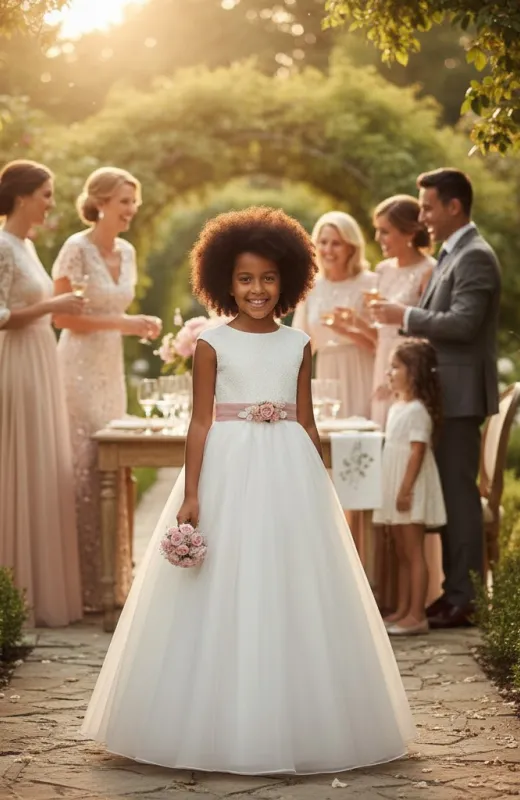 Vestido niña Comunión rosa Paula