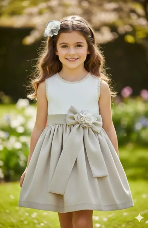 Adorno pelo niña  floral tostado