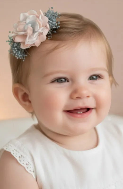 Horquilla floral ceremonia niña Albatera azul