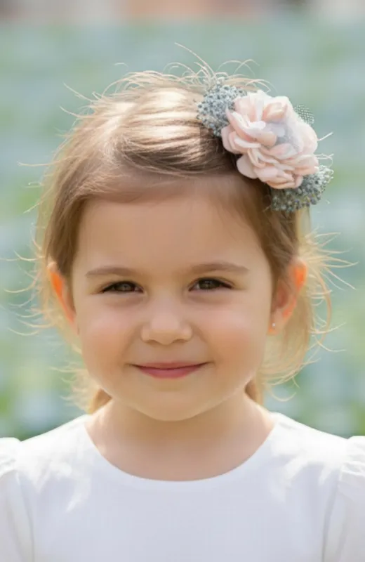 Horquilla floral ceremonia niña Albatera azul