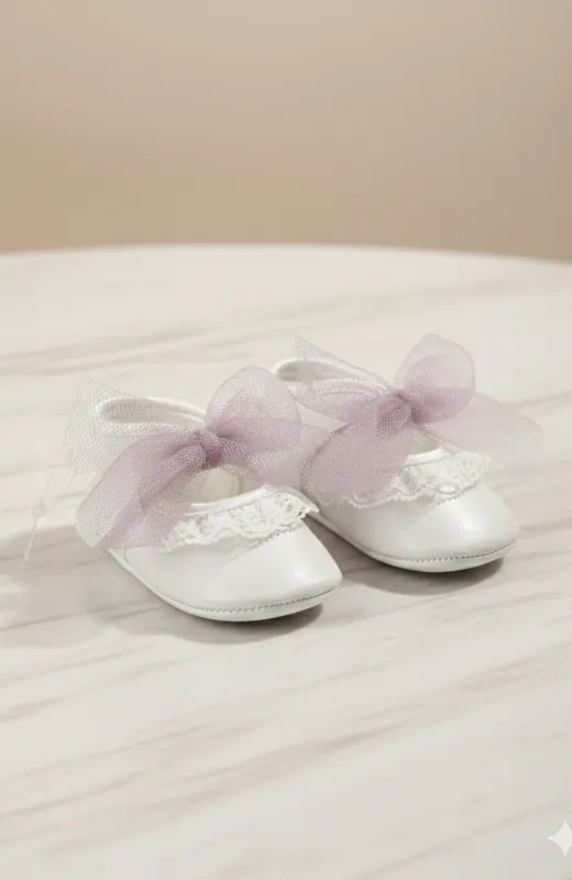 Zapato bebé Bautizo blanco roto Angelito