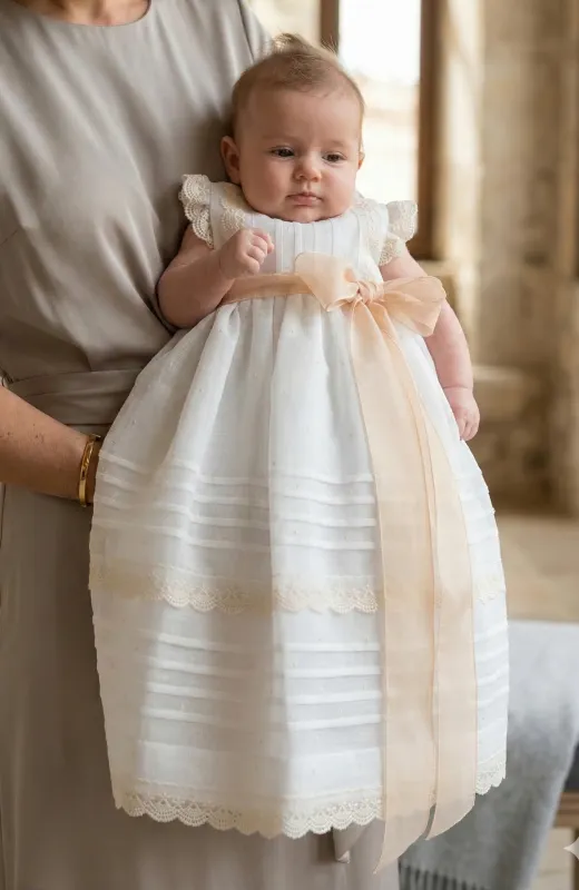 Faldón de bautizo batista bordada Salamanca