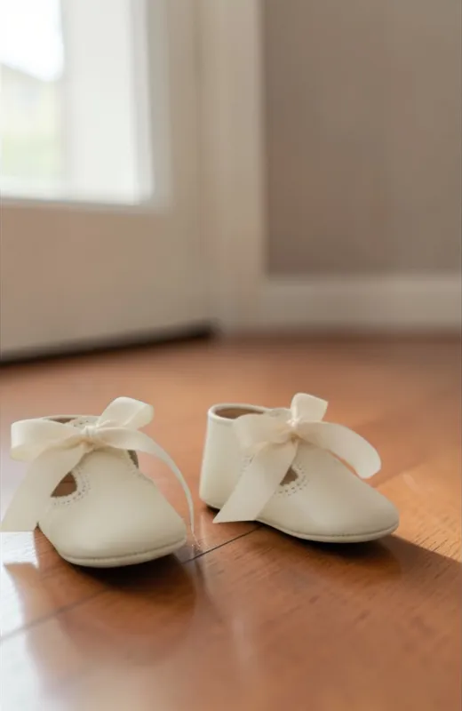 Zapato bebé Bautizo nácar