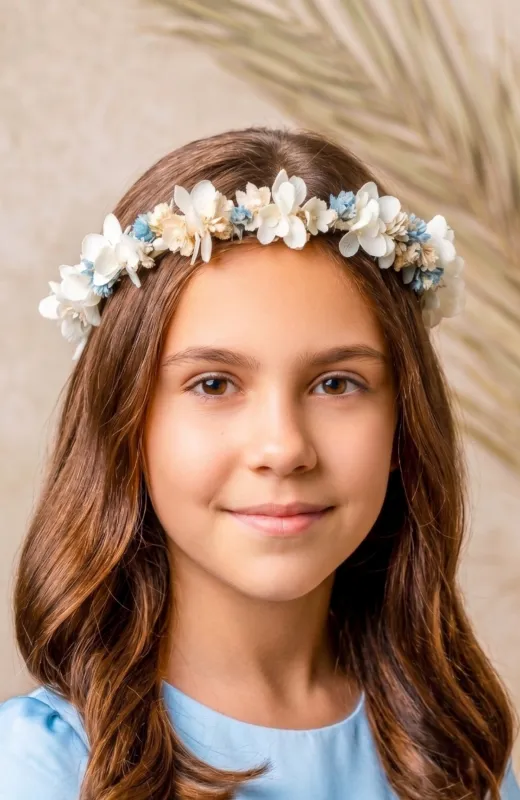 Corona niña Comunión con flores Flamenco