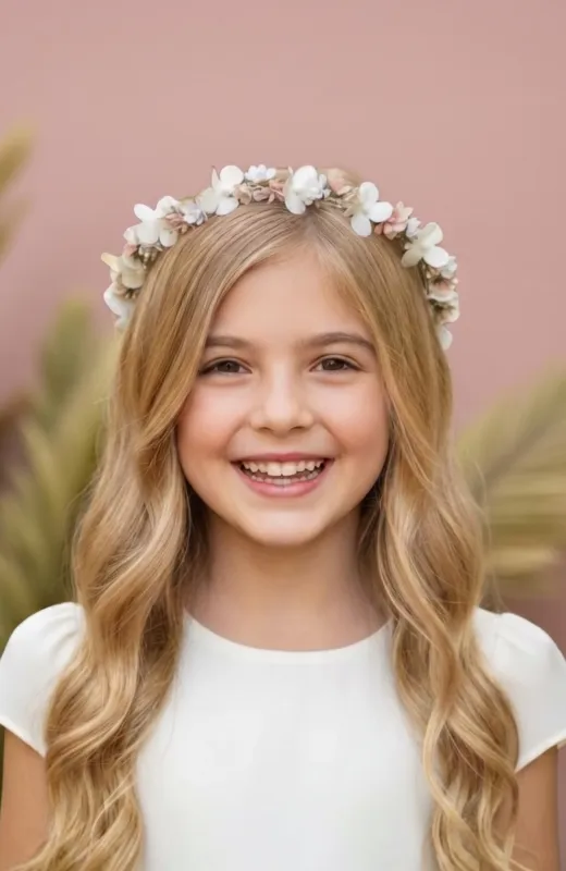 Corona niña Comunión con flores Periquito