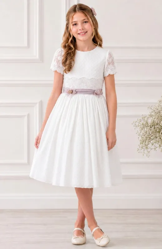 Vestido niña ceremonia plumeti Crudo