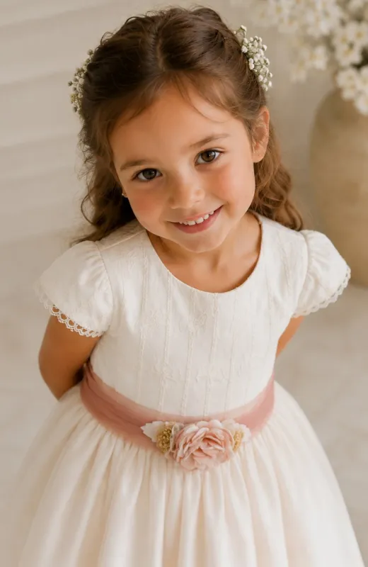 Vestido niña ceremonia rosa Anita