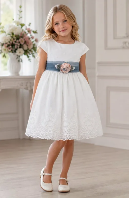 Vestido niña Ceremonia azul Inés