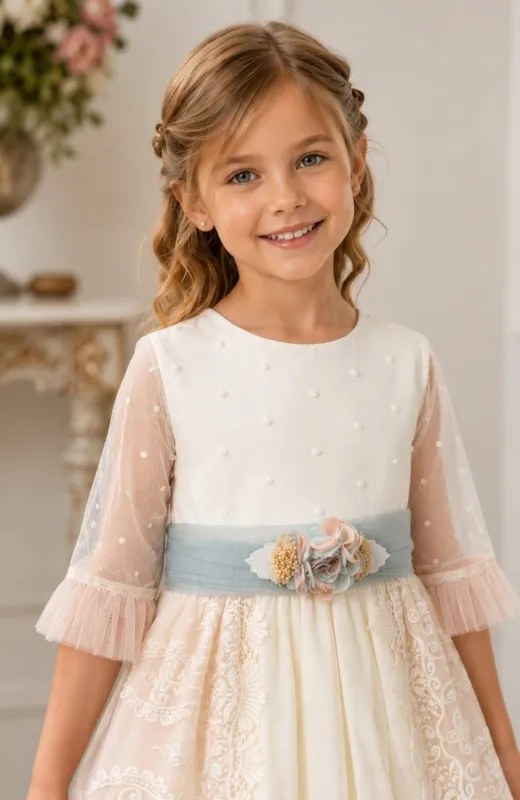 Vestido niña ceremonia bordado Jimena