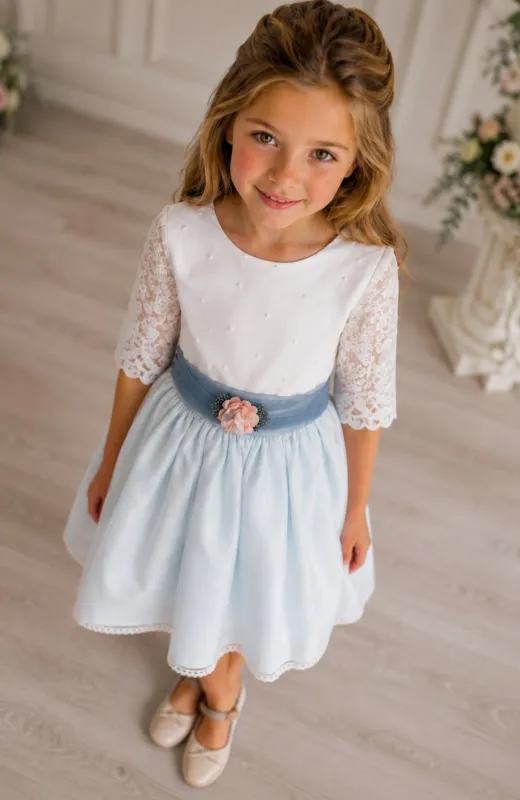 Vestido niña ceremonia azul Mora