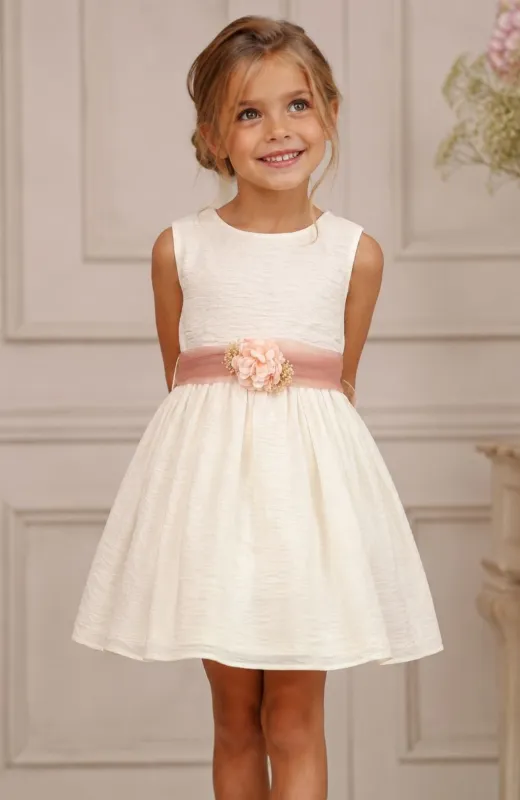 Vestido niña Ceremonia Bambula fajín rosa Yeti