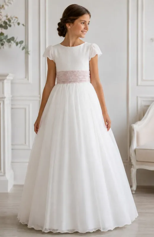 Vestido de niña de Comunión Hoja