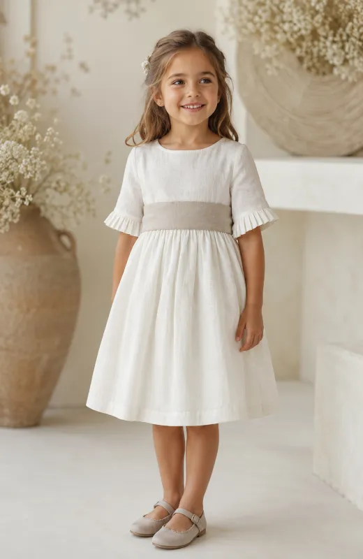 Vestido niña ceremonia lino Lua