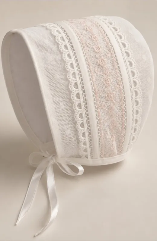 Capota de tul de topos blanco roto Mariposa