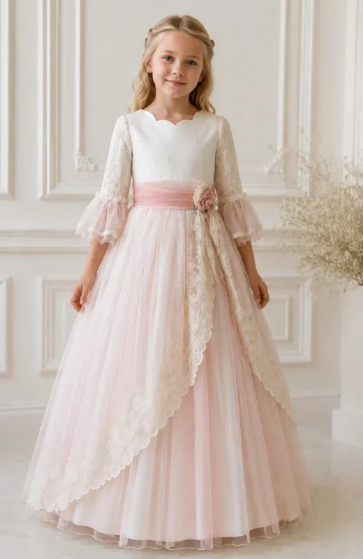 Vestido de Comunión fantasía verde Aura