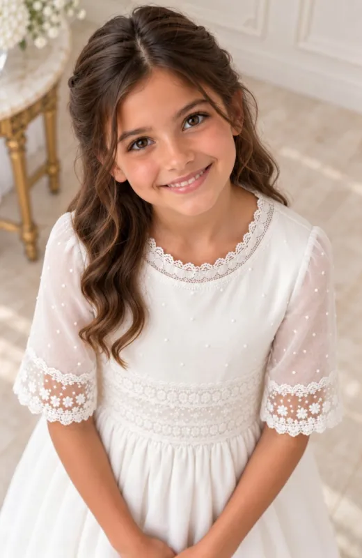Vestido Comunión clásico blanco Celia